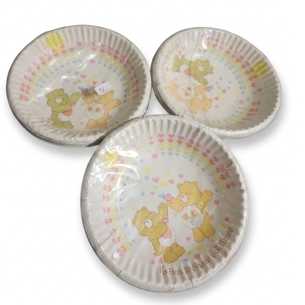 Vintage American Greetings Care Bears Paper‎ Bowls 5.5" 8ct 3pk Sealed 1980s Lot